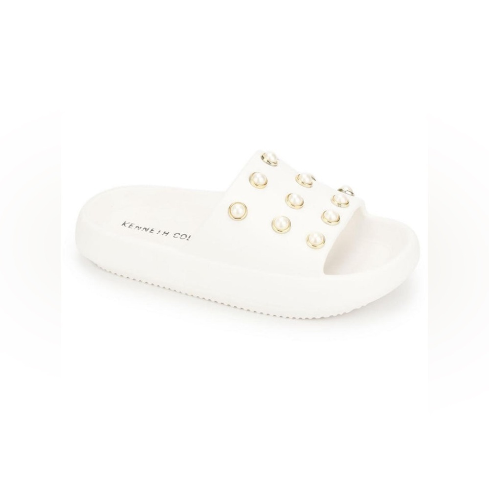 KENNETH COLE 

Mello Eva Pearl Womens Embellished Comfort Insole Slide Sandals